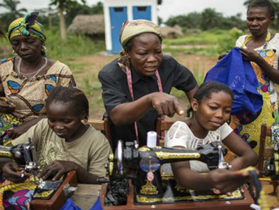 Women in a Sewing Training Course